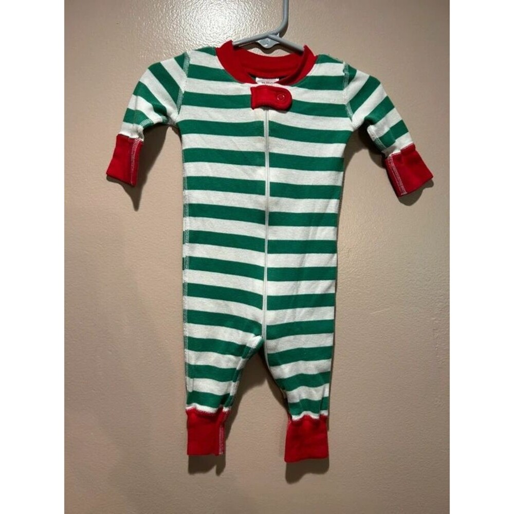 Hanna Andersson Christmas Striped Jammies 0-6 mo